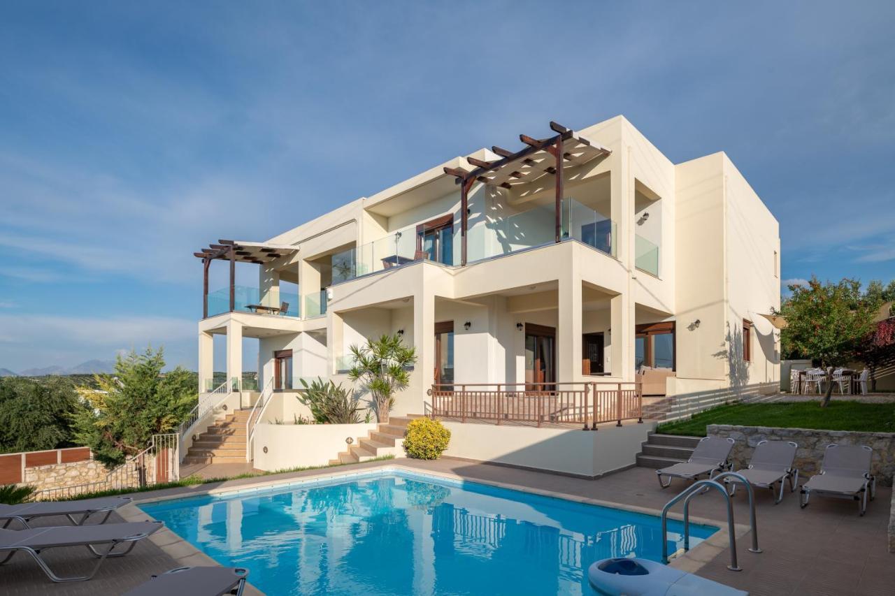 Family Villa Rousa In Rethymno With Pool, Bbq And Kids Area Loutra Exterior foto