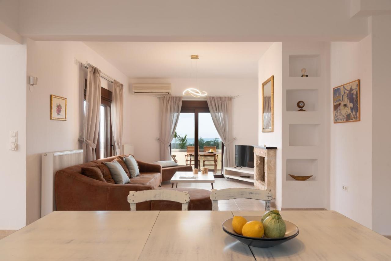 Family Villa Rousa In Rethymno With Pool, Bbq And Kids Area Loutra Exterior foto