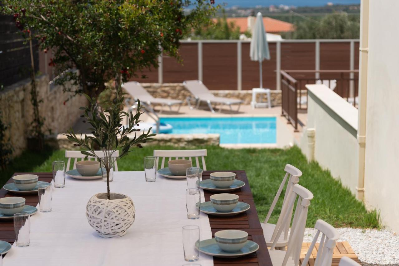 Family Villa Rousa In Rethymno With Pool, Bbq And Kids Area Loutra Exterior foto