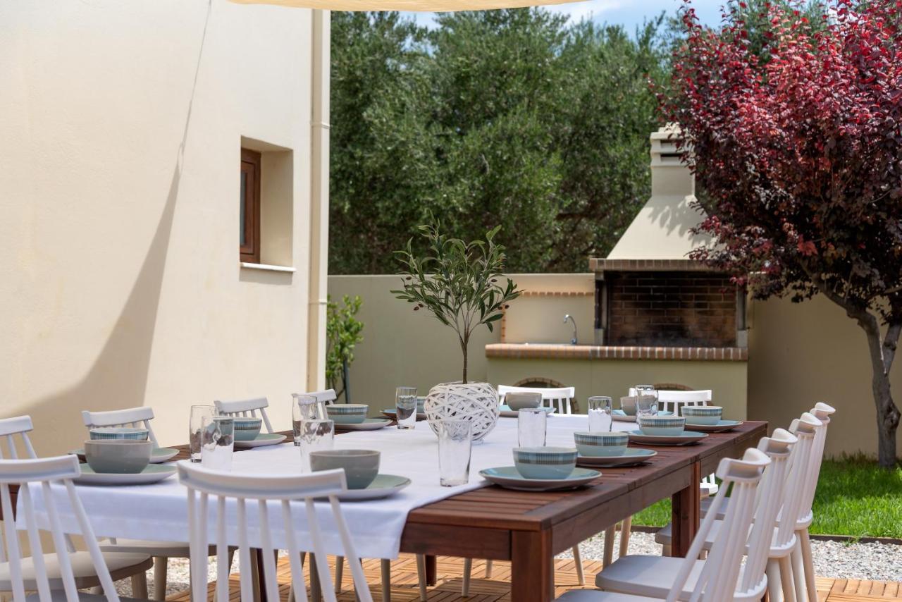 Family Villa Rousa In Rethymno With Pool, Bbq And Kids Area Loutra Exterior foto